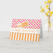 Mitarbeiter Jahrestag 10 Jahre Orange Pink Karte (Gelbe Blume)