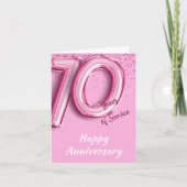 Mitarbeiter Jahrestag 10 Jahre PinkBalloon Faltkar Einladung (Vorderseite)