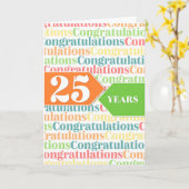 Mitarbeiter Jahrestag 25 Jahre farbiges Muster Karte (Gelbe Blume)