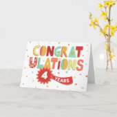 Mitarbeiter Jahrestag 4 Jahre Herzlichen Glückwuns Karte (Gelbe Blume)