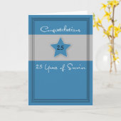 Mitarbeiter Jahrestag Blau und Grau, 25 Jahre Karte (Gelbe Blume)