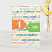 Mitarbeiter-Jubiläum 4 Jahre Farbiges Muster Karte (Gelbe Blume)