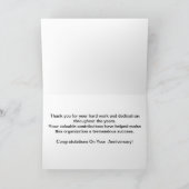 Mitarbeiter Jubiläum Angepasst kühl und stilvoll Karte (Innenseite)