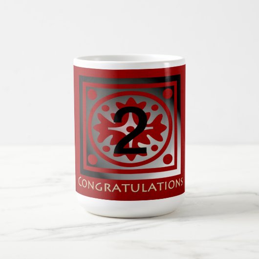 Mitarbeiter Jubiläum CustomizablElegant Golden Red Kaffeetasse (Mittel)