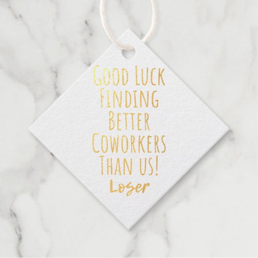 Mitarbeiter, Kollegin, Abschied, viel Glück T - Sh Geschenkanhänger (Vorderseite)