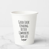 Mitarbeiter, Kollegin, Abschied, viel Glück T - Sh Pappbecher (Vorderseite)