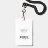 Mitarbeiter-Logo-Foto-ID-Bar-Code-Name Ausweis (Rückseite mit Lanyard)