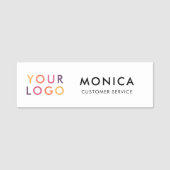 Mitarbeiter-Logo modern weiß Namensschild (Vorderseite)