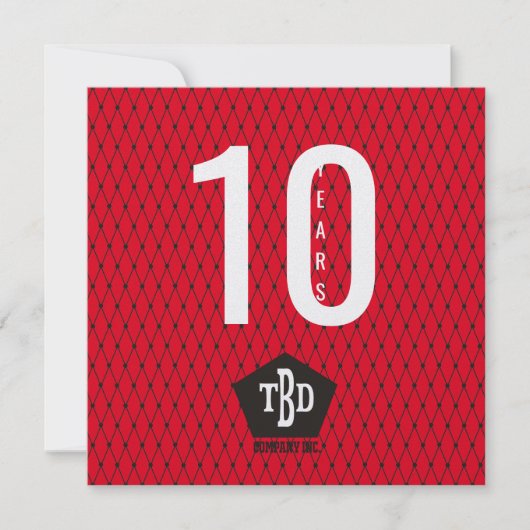 Mitarbeiter Meilenstein Jahrestag 10 Jahre Geschen Einladung (Vorderseite)