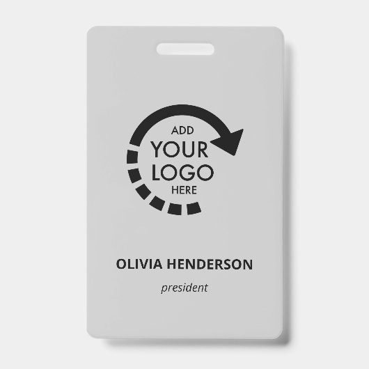 Mitarbeiter mit eigener Logo-Business-ID | Cool Gr Ausweis (Vorderseite)