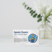Mitarbeiter mit Mop | Reiniger Visitenkarte (Stehend Vorderseite)