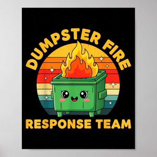 Mitarbeiter-Müllcontainer-Feuer-Response-Team-Häss Poster (Vorne)