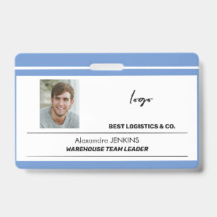 Mitarbeiter Name Foto Logo Text Bare-Code-Vorlage Ausweis