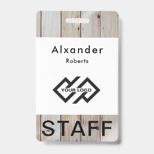 Mitarbeiter Namensschild mit individuellem Logo ID Ausweis