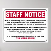 Mitarbeiter-Notice-Poster Poster (Vorne)