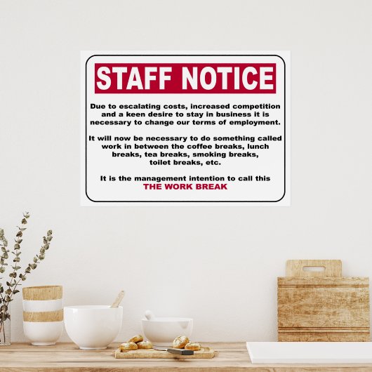 Mitarbeiter-Notice-Poster Poster (Küche)