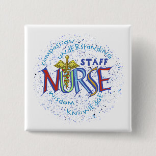 Mitarbeiter Nurse Motto Button