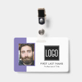 Mitarbeiter-Office-ID | Foto für lila Logos Ausweis (Vorderseite mit Clip)