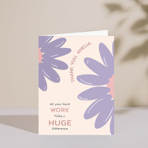 Mitarbeiter-Personal-Dankeschönkarte für Blumenmit Einladung