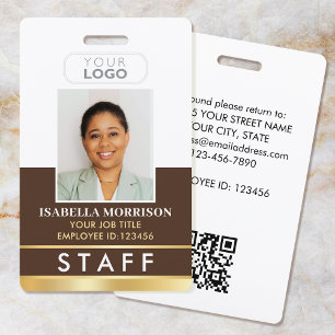 Mitarbeiter Personal-ID Name Logo Braun Gold Verla Ausweis