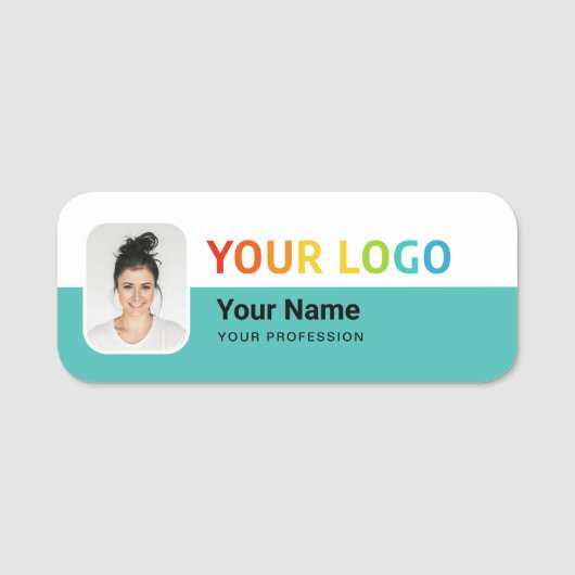 Mitarbeiter-Pin-Nametag oder Magnetisch mit Logo, Namensschild (Vorderseite)