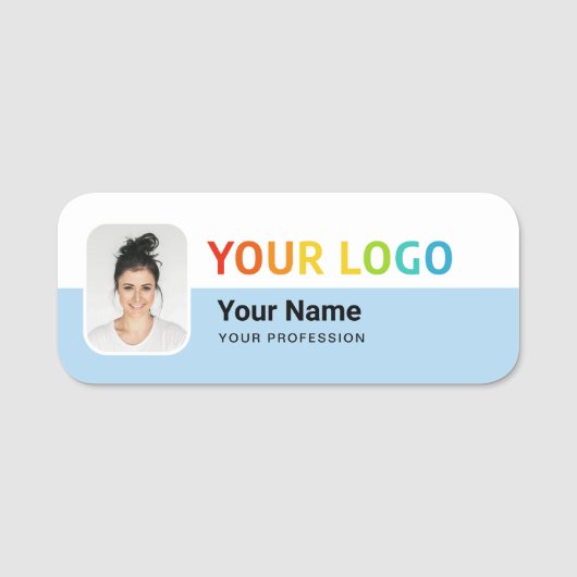 Mitarbeiter-Pin-Nametag oder Magnetisch mit Logo,  Namensschild (Vorderseite)