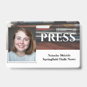 Mitarbeiter-Presse-Medien-Fotoausweis mit Namen Ausweis