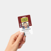 Mitarbeiter QR Code Foto ID Red White Abzeichen Ausweis (Handheld)