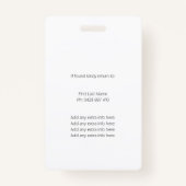 Mitarbeiter QR Code Foto ID Red White Abzeichen Ausweis (Rückseite)