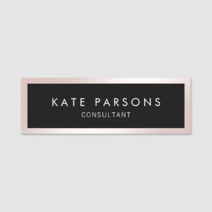 Mitarbeiter Rose Gold Black Namensschild