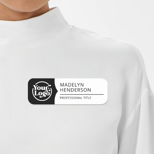 Mitarbeiter Schwarz-weiß 2 Farblogo Magnetisch Namensschild