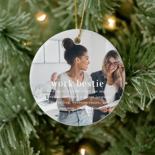 Mitarbeiter | Sentimental Foto Keepake Weihnachten Keramik Ornament (Baum)