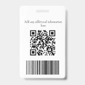 Mitarbeiter-Sicherheits-ID - Name Foto QR-Code Ausweis (Rückseite)