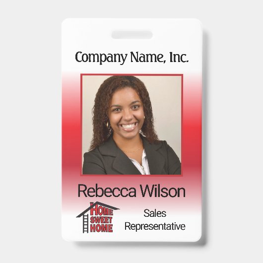 Mitarbeiter speichern - Rot Ausweis (Vorderseite)