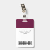 Mitarbeiter-Tag des niedlichen Burgund-Mitarbeiter Ausweis (Rückseite mit Clip)