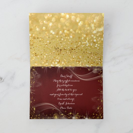 Mitarbeiter Team Stuff Jahrestag Danke Burgund (Innenseite)