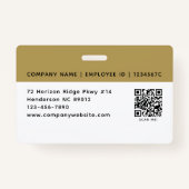 Mitarbeiter Unternehmen ID Foto Logo QR Code Gold Ausweis (Rückseite)