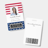 Mitarbeiter von American Flag Business Security Ausweis (Vorder- & Rückseite)