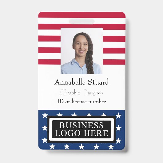 Mitarbeiter von American Flag Business Security Ausweis (Vorderseite)
