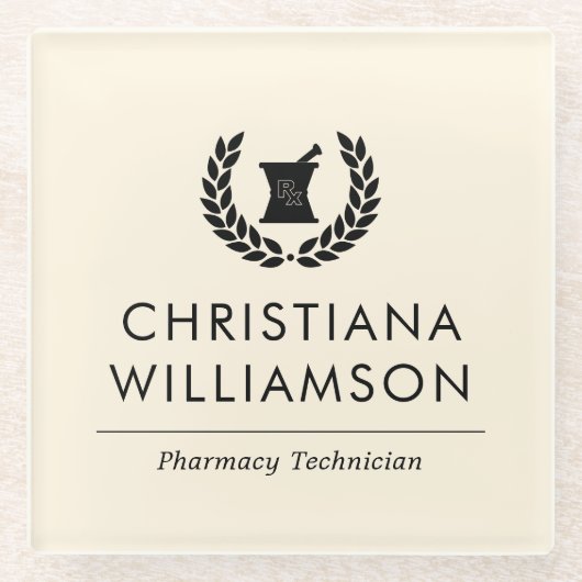 Mitarbeiter von Pharmazie Pharmacy Tech Glasuntersetzer (Vorderseite)