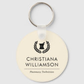 Mitarbeiter von Pharmazie Pharmacy Tech Schlüsselanhänger (Rückseite)