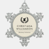 Mitarbeiter von Pharmazie Pharmacy Tech Schneeflocken Zinn-Ornament (Vorderseite)