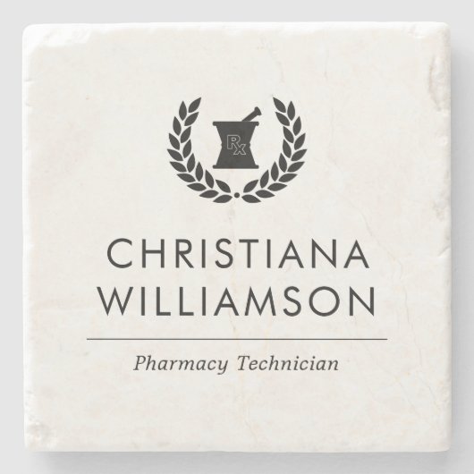 Mitarbeiter von Pharmazie Pharmacy Tech Steinuntersetzer (Vorderseite)