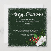 Mitarbeiter Weihnachten Dunkelgrüne rote Berries S Einladung (Vorderseite)