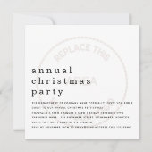 Mitarbeiter Weihnachts-Party Minimalistische Logo- Einladung (Vorderseite)