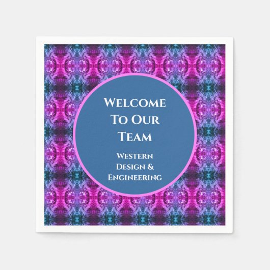 Mitarbeiter Welcome Bright Kaleidoscope Business T Serviette (Vorderseite)
