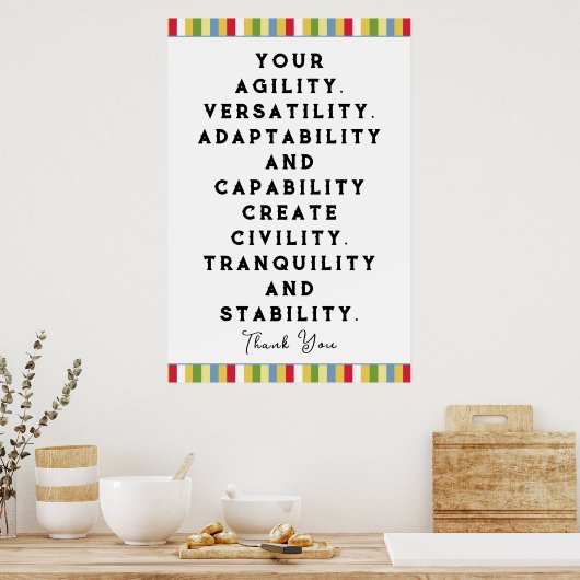 Mitarbeiter-Wertpapier-Poster Poster (Küche)