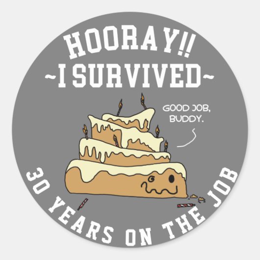 Mitarbeiter-Wertschätzung Arbeit Jahrestag Custom Runder Aufkleber (Vorderseite)