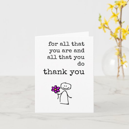 Mitarbeiter, Wertschätzung, einfache Karte (Gelbe Blume)