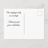 Mitarbeiter Wertschätzung Hot Air Ballon Vielen Da Postkarte (Rückseite)